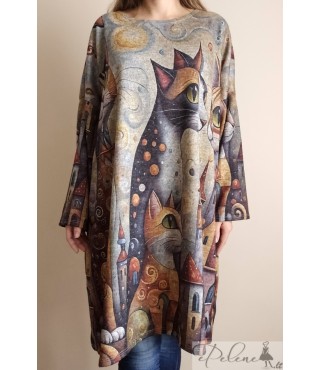 Nauja didelio dydžio tunika puošta piešiniu